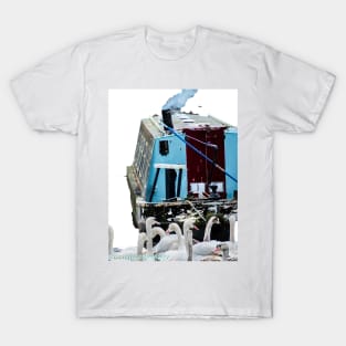 Narrowboat and swans T-Shirt